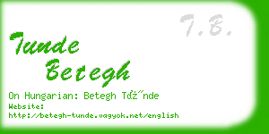 tunde betegh business card